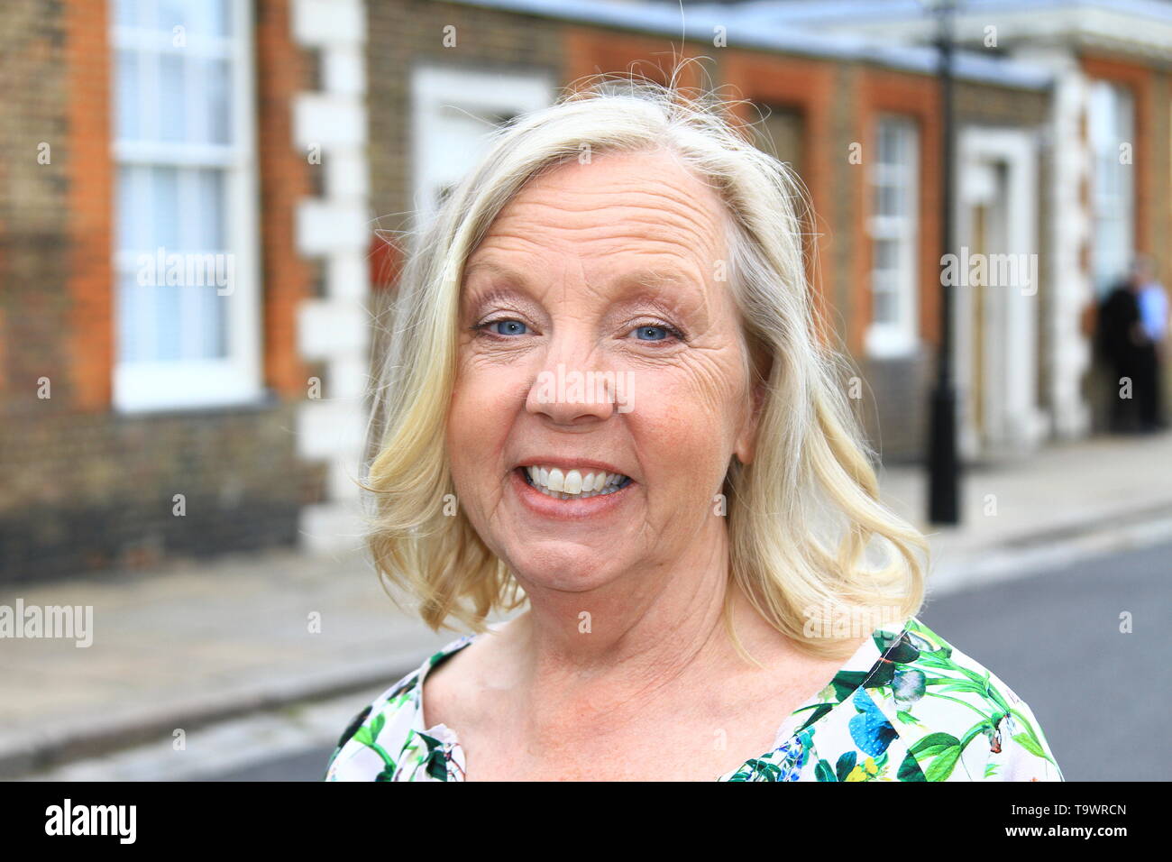 Deborah Meaden attended the RHS Chelsea flower show on 20th May 2019. Dragon on Dragon's Den programme. Business woman. Russell Moore portfolio page. Stock Photo