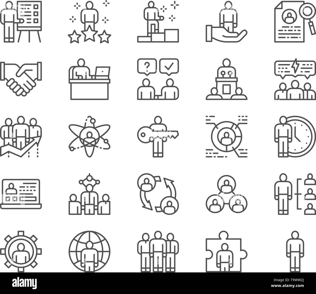 Set of Human Resources Line Icons. Employee, Freelancer, Recruitment ...