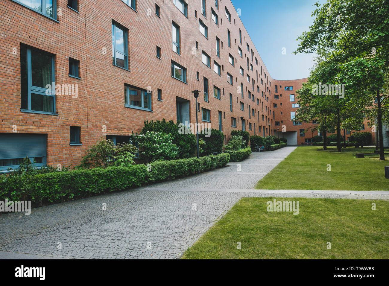 residential building exterior with park and meadow - apartment house ... - Apartment Rentals Meadow Escape With Outdoor Kitchen