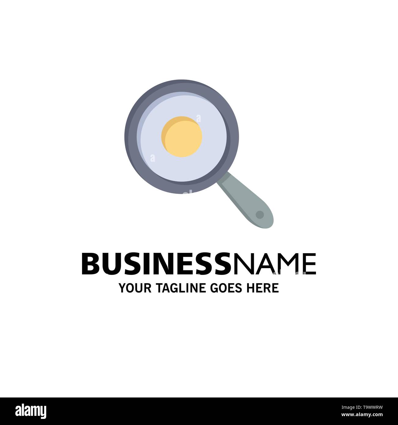 Pan, Frying, Kitchen, Griddle Business Logo Template. Flat Color Stock