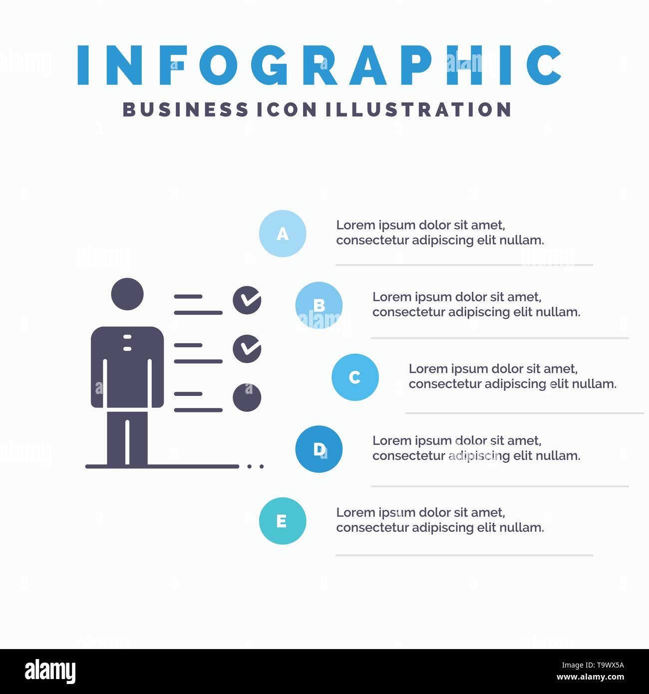 Professional Skills, Skills, Jobs kills, Professional Ability Solid Icon Infographics 5 Steps Presentation Background Stock Vector
