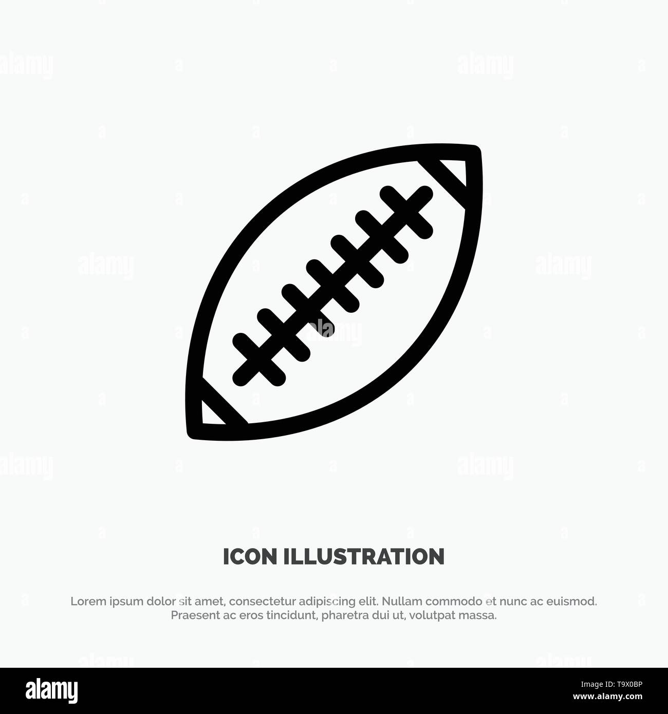 Afl, Australia, Football, Rugby, Rugby Ball, Sport, Sydney Line Icon Vector Stock Vector
