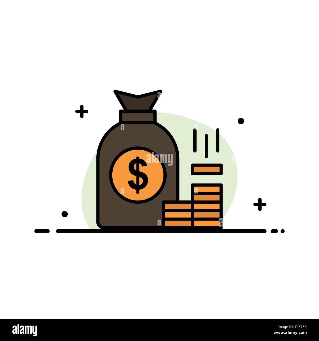 Money Bag Bank Finance Gold Savings Wealth Business Flat