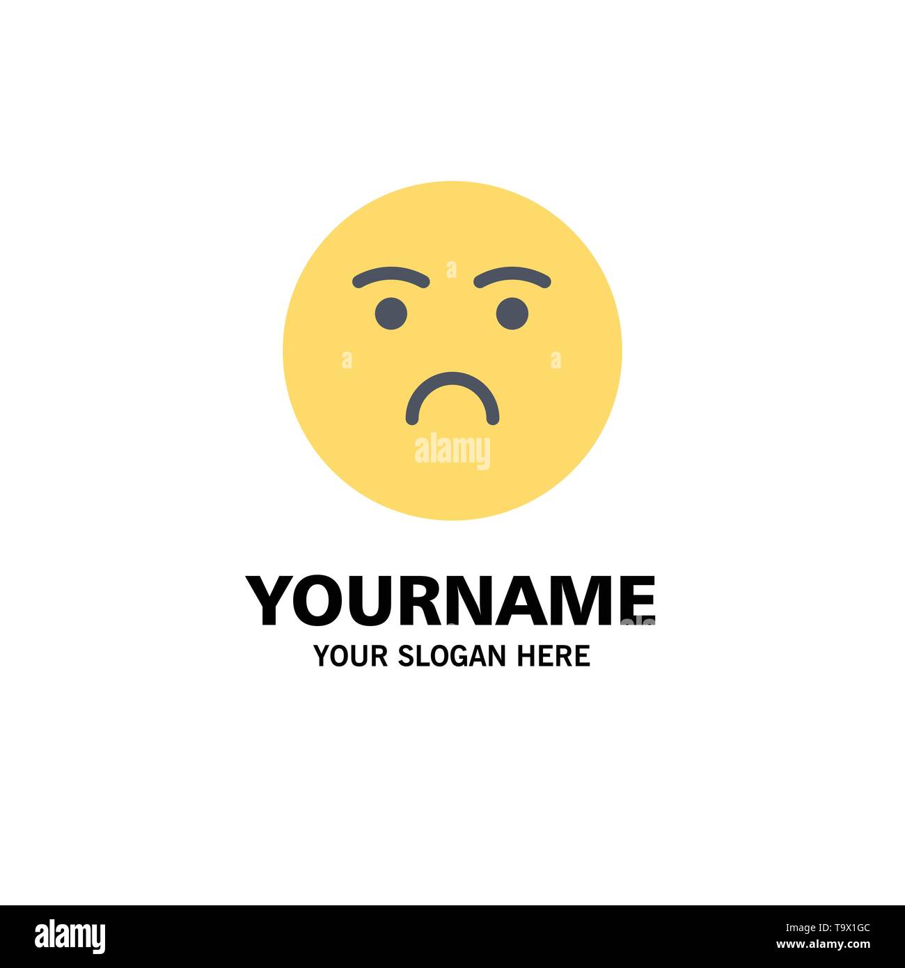 Emojis Emotion Feeling Sad Business Logo Template Flat Color