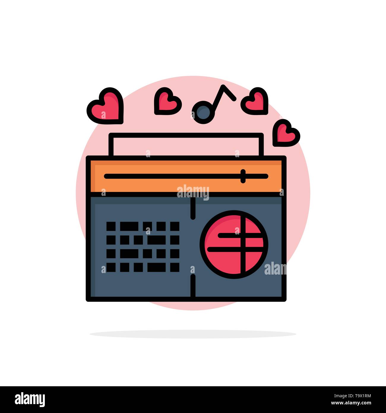 Radio Music Fm Speaker Songs Abstract Circle Background Flat Color Icon Stock Vector Image Art Alamy