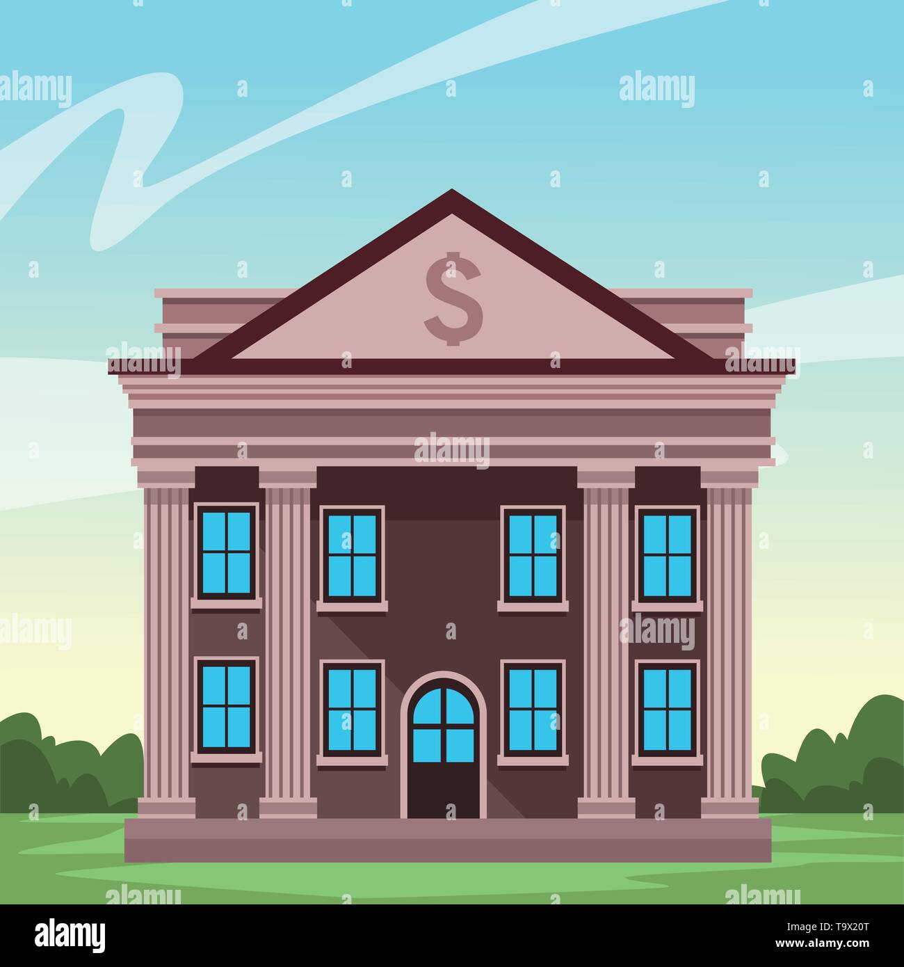 bank building icon Stock Vector Image & Art - Alamy