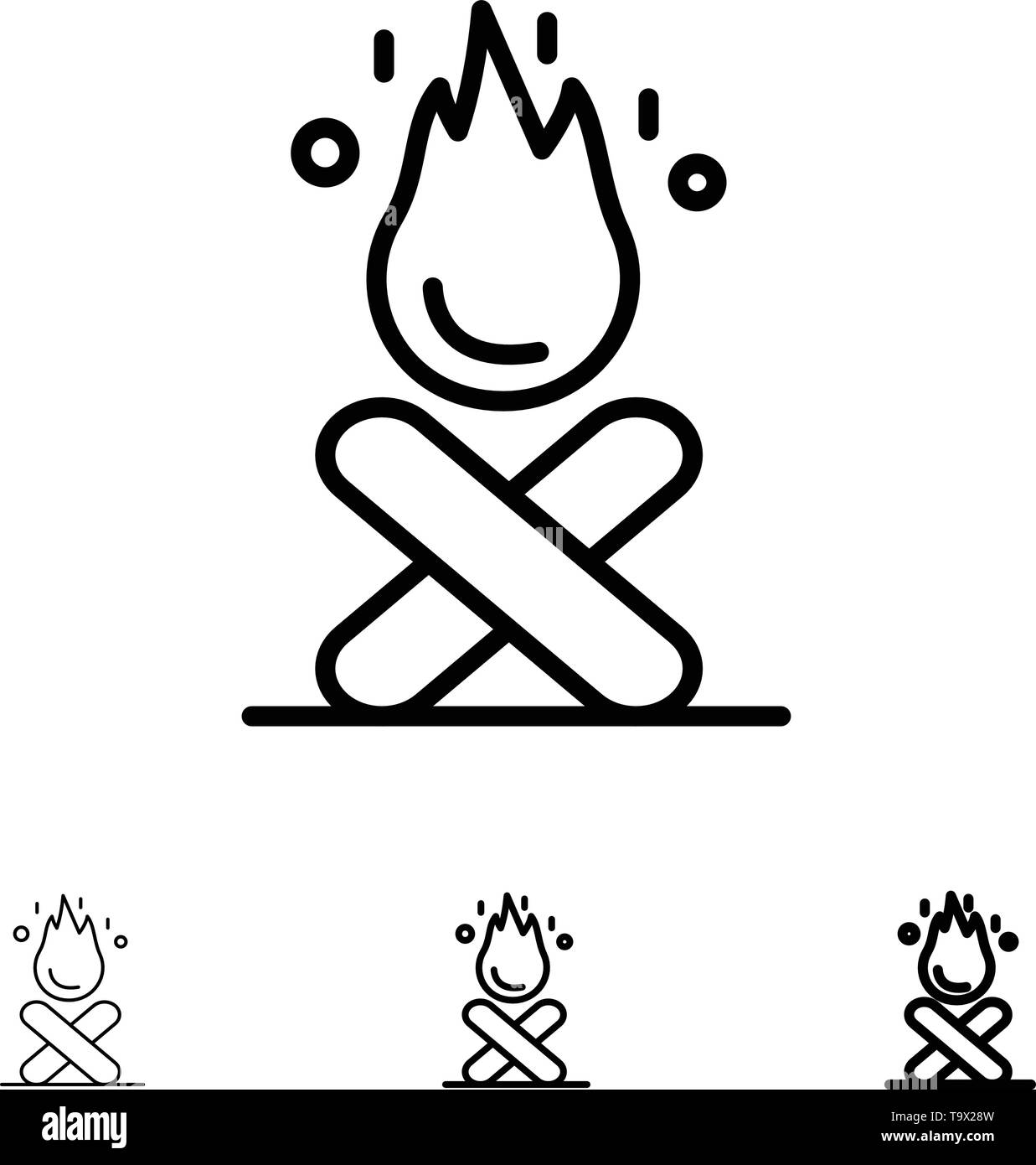 Campfire icon Black and White Stock Photos & Images - Alamy