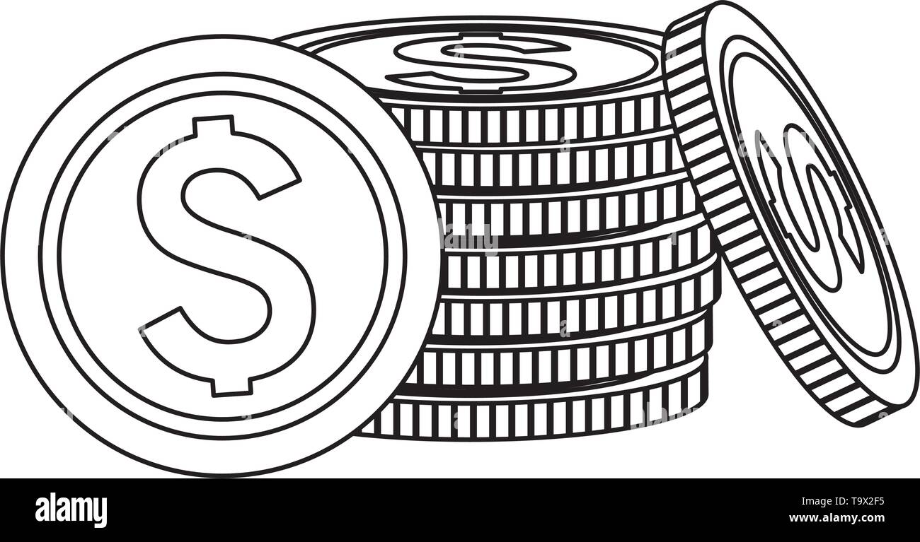 stacked coins icon black and white Stock Vector Image & Art - Alamy