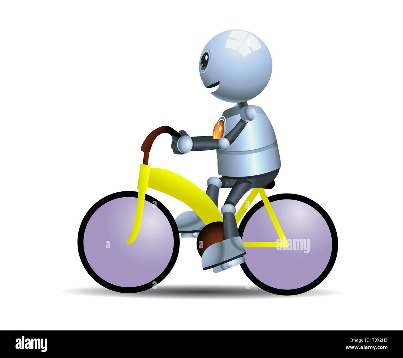 illustration of a little robot riding a bicycle on isolated white background Stock Photo - Alamy illustration of a little robot riding a bicycle on isolated white background Stock Photo - Alamy