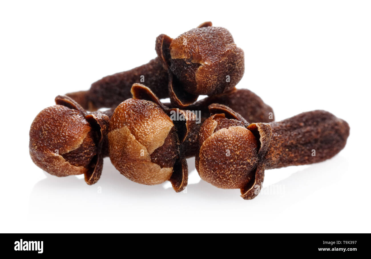 Dry clove buds isolated on white background Stock Photo Alamy