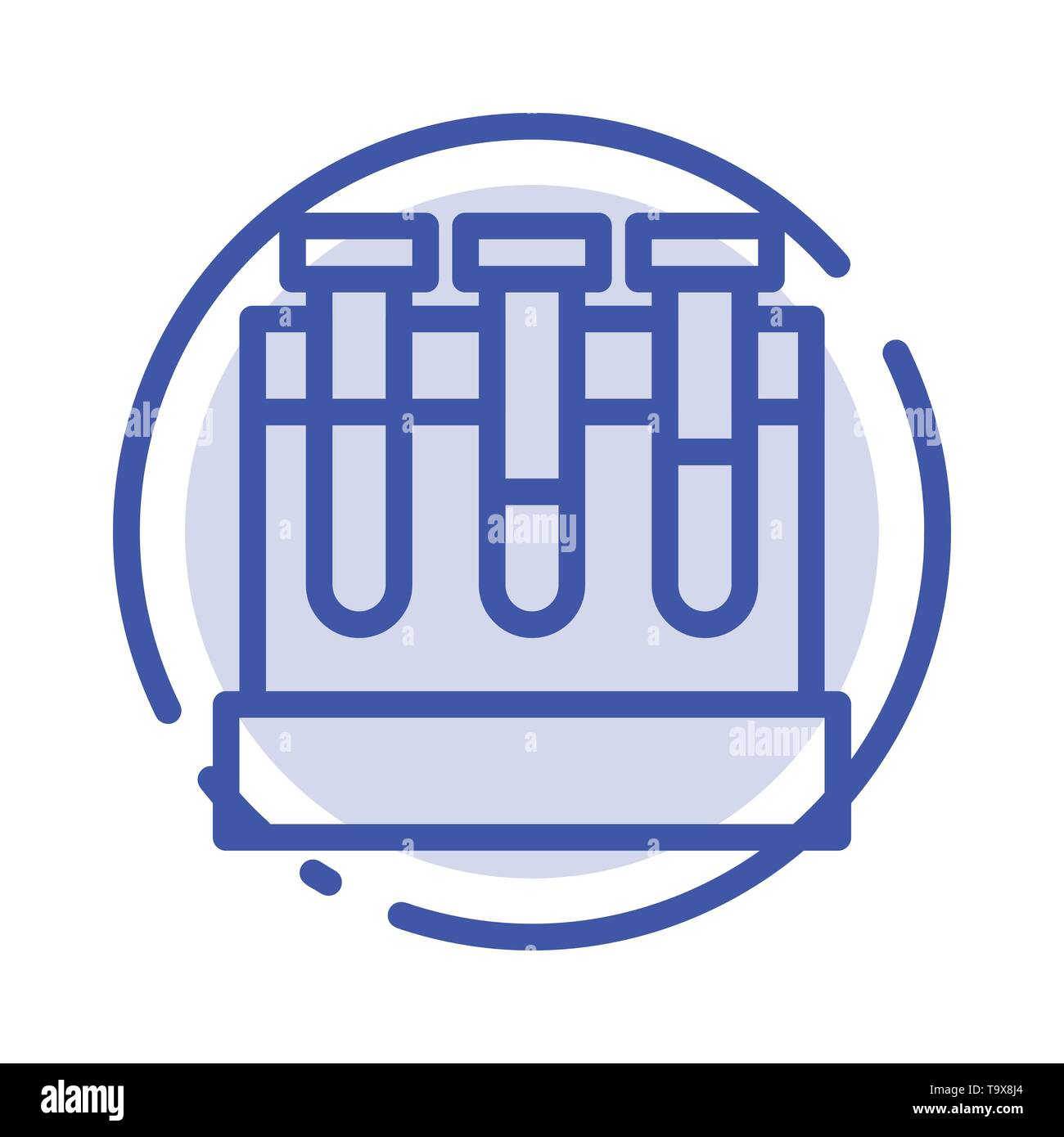 Lab, Tubs, Test, Education Blue Dotted Line Line Icon Stock Vector