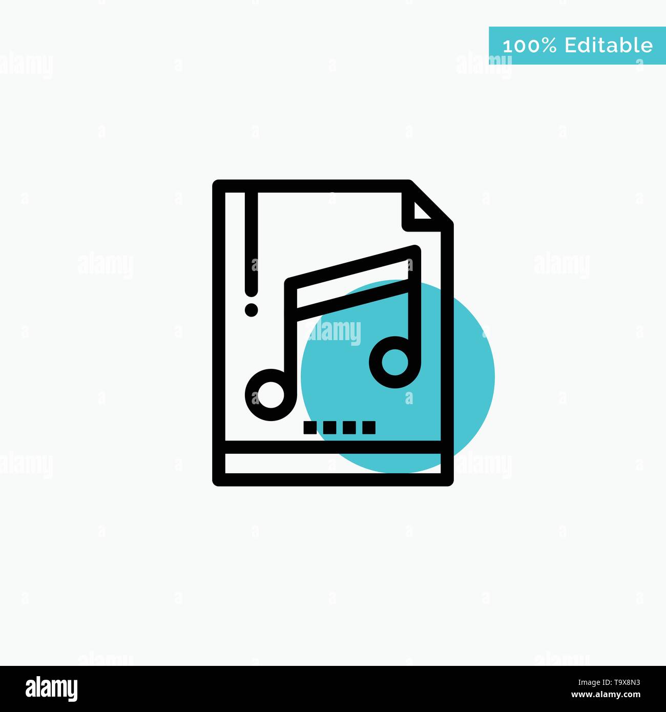 Audio, Computer, File, Mp3, Sample turquoise highlight circle point Vector icon Stock Vector