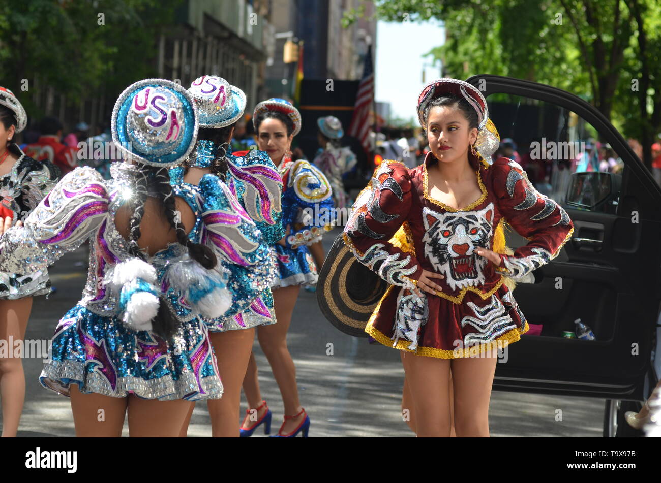 Thousands of people participated in the annual Dance Parade along Broadway in New York City on May 18, 2019. Stock Photo