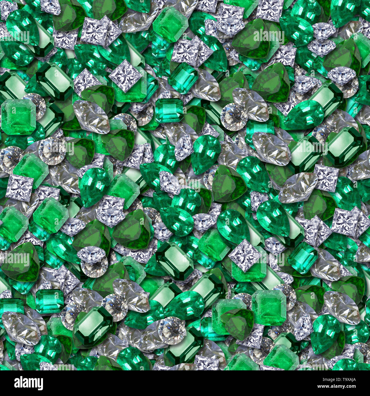 Diamonds and Emeralds Seamless Texture Tile Stock Photo
