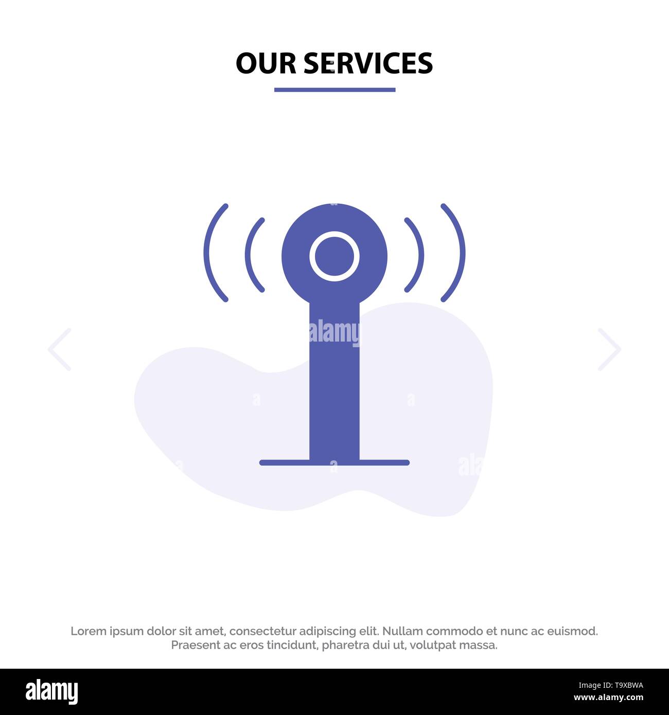 Our Services Service, Signal, Wifi Solid Glyph Icon  card Template