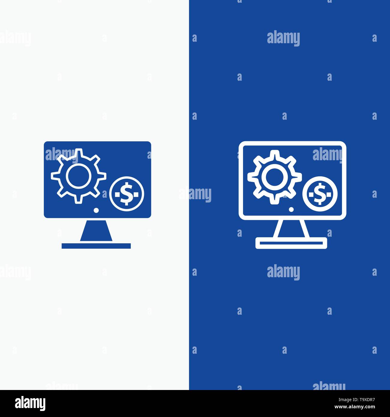 Generator Monitor Screen Setting Gear Money Line And Glyph