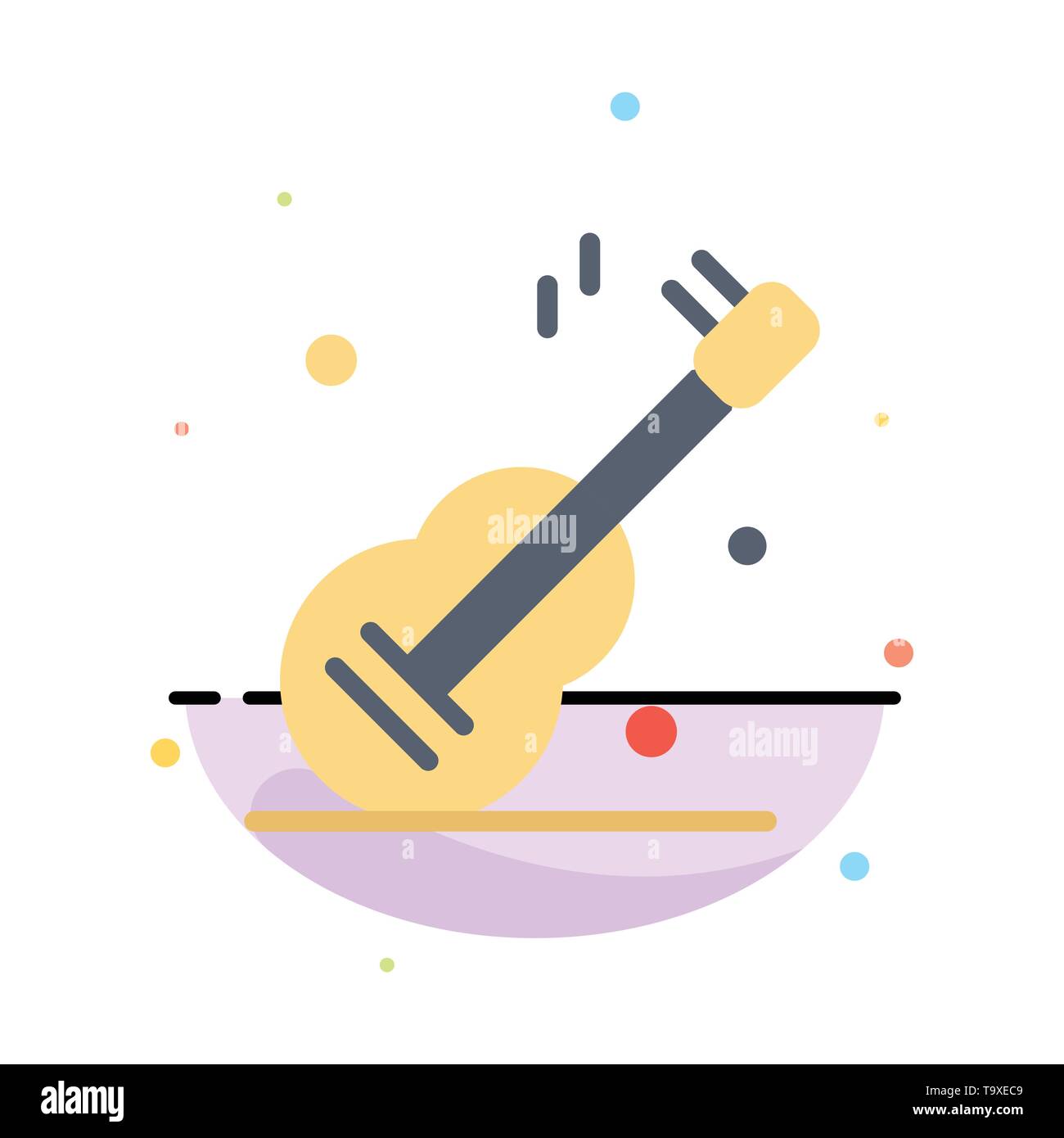 Guitar, Music, Usa, American Abstract Flat Color Icon Template Stock Vector