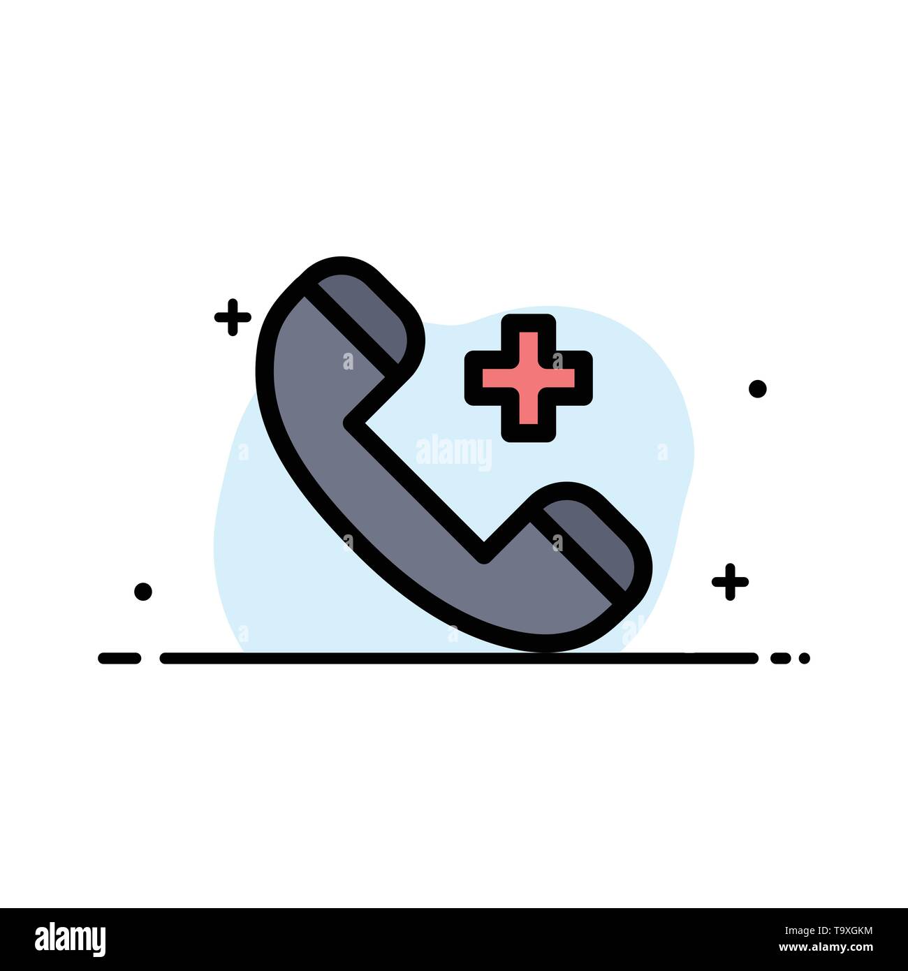 Call Ring Hospital Phone Delete Business Flat Line Filled Icon