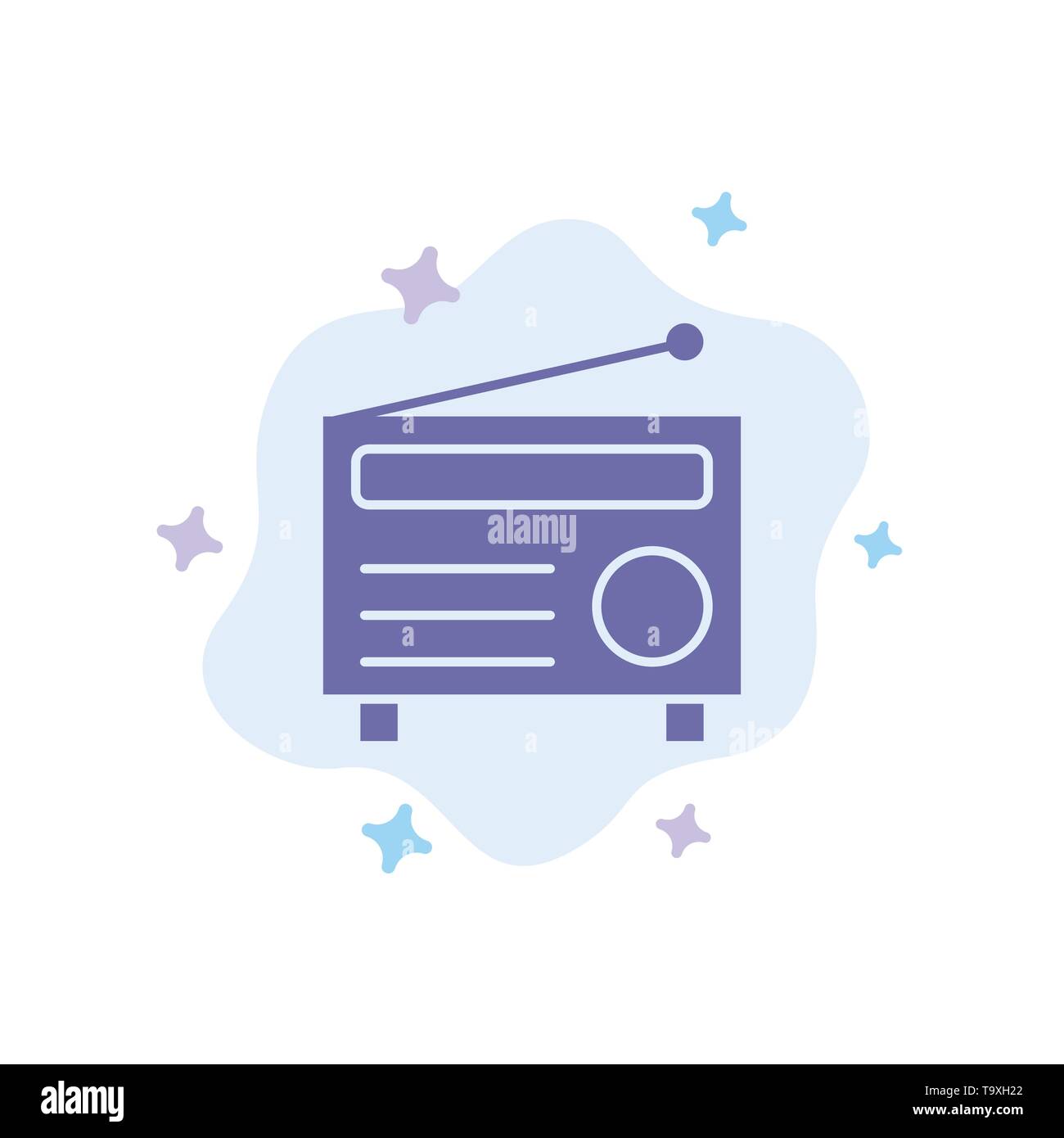 Radio, FM, Audio, Media Blue Icon on Abstract Cloud Background Stock Vector
