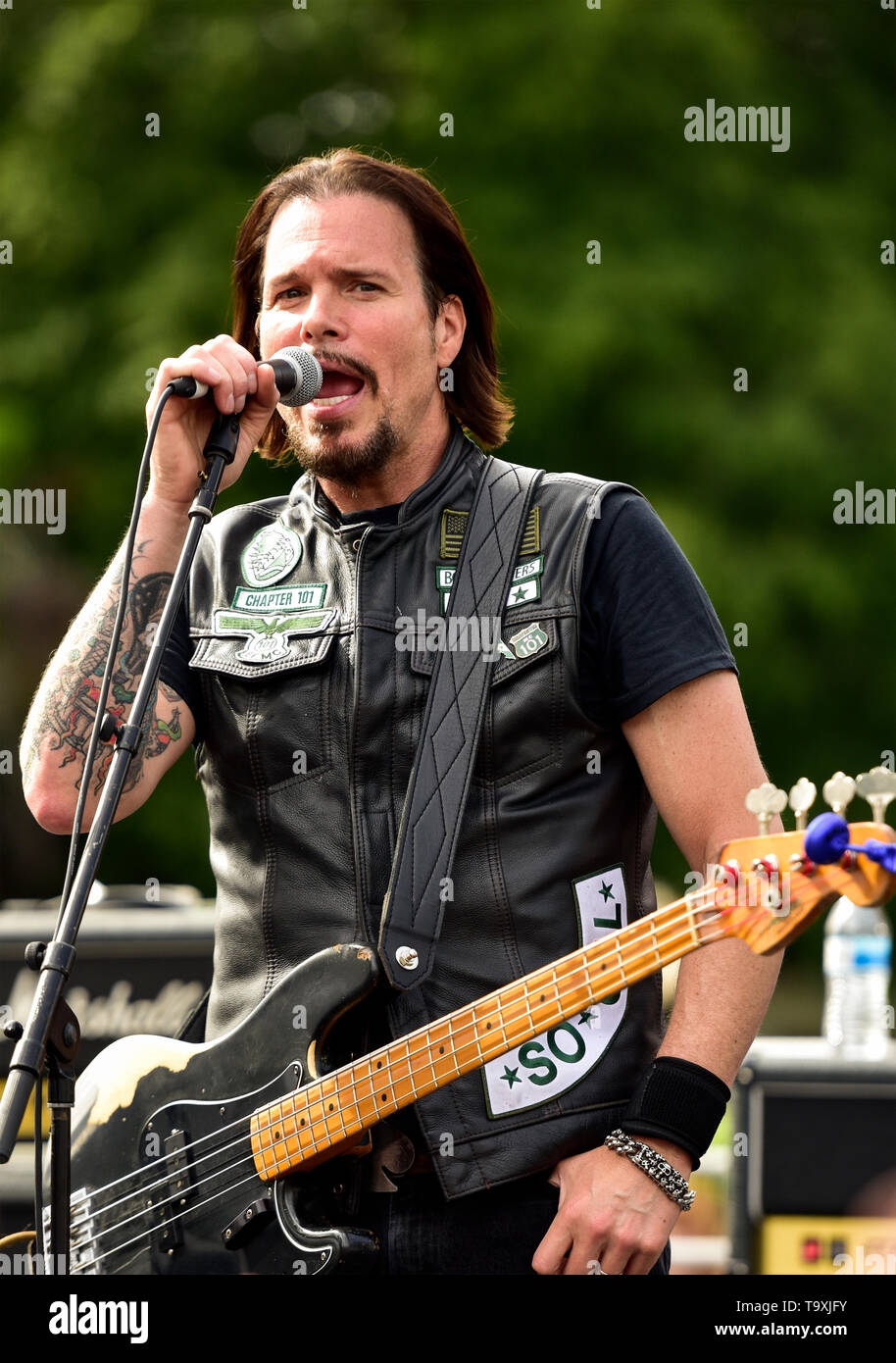 May 5, 2019, Encino, California, actor/musician Sean McNabb on stage at the 2019 Ride for Ronnie charity concert at Los Encinos State Historic Park. Stock Photo