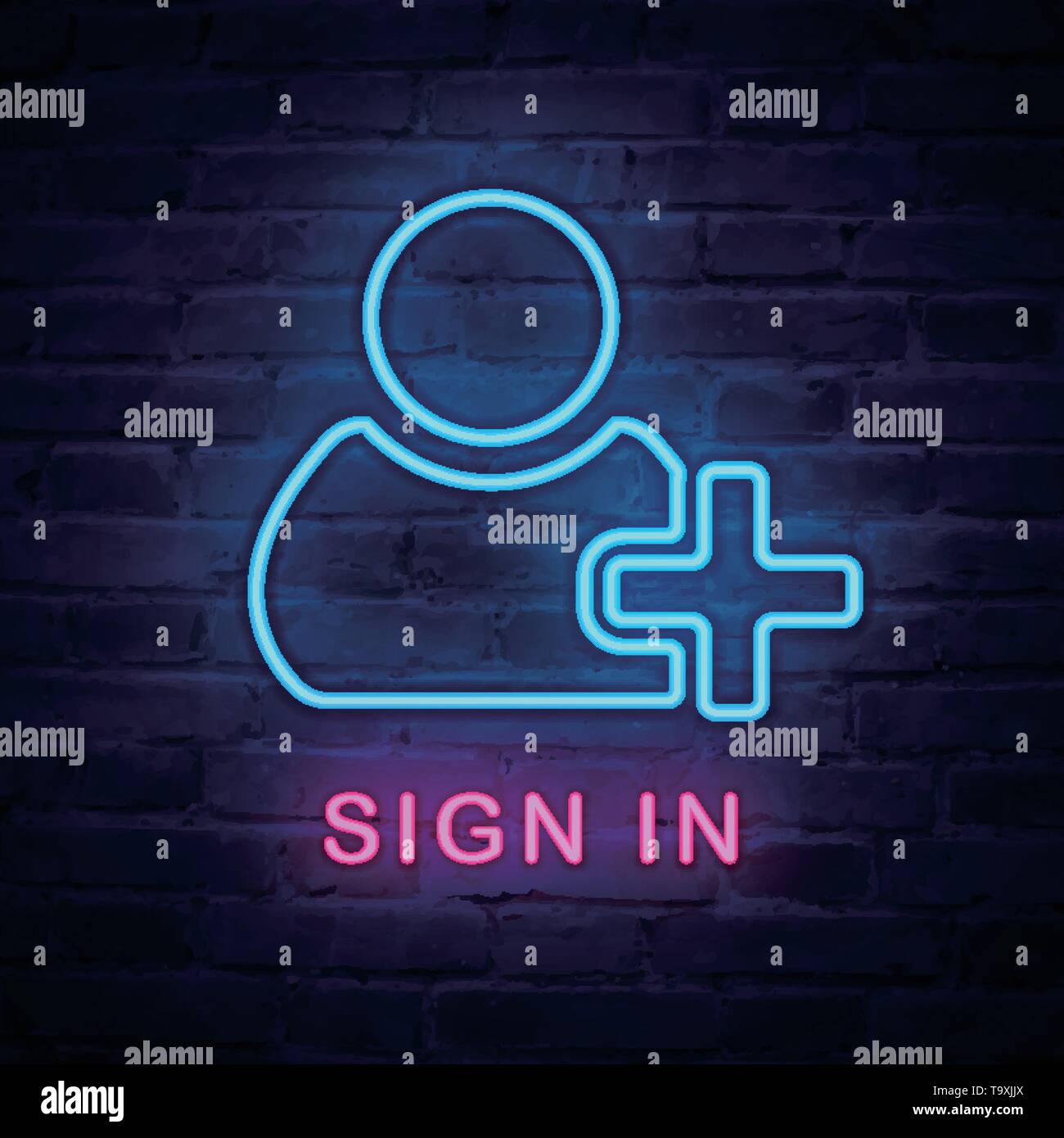 Plus sign neon Stock Vector Images - Alamy