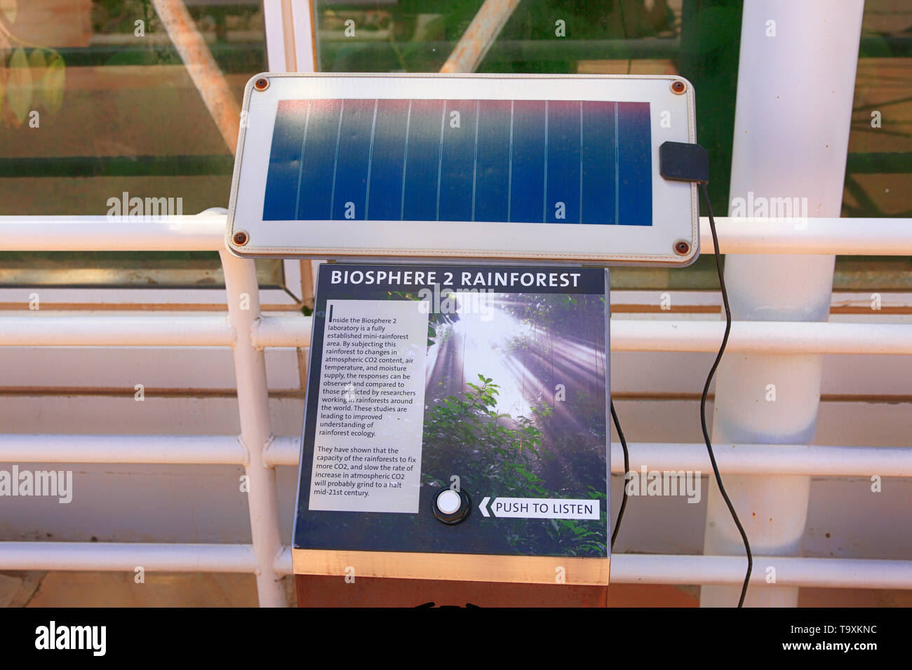 Solar powered audio visitor experience at Bisosphere 2, the American