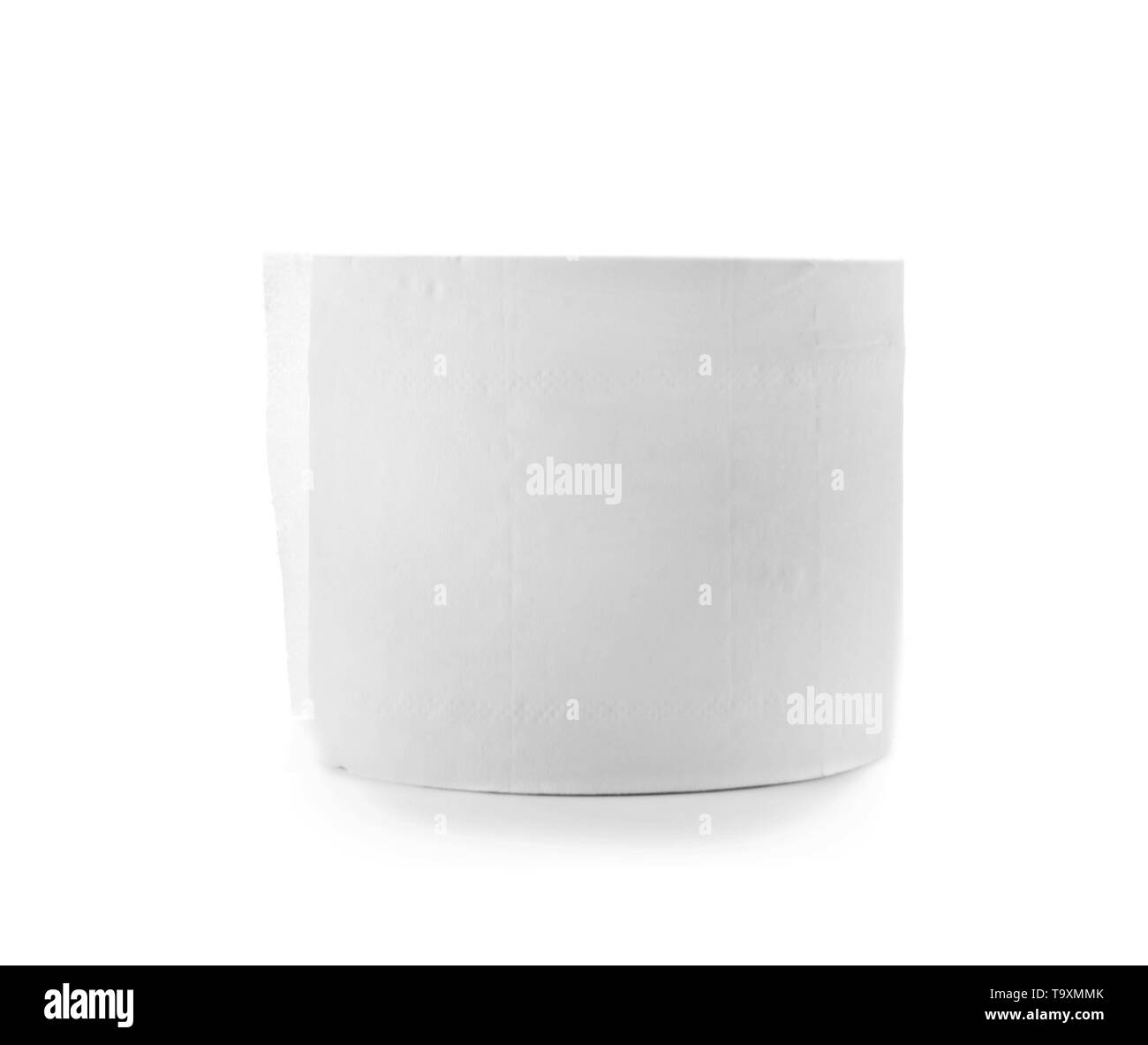 Roll of toilet paper on white background Stock Photo Alamy