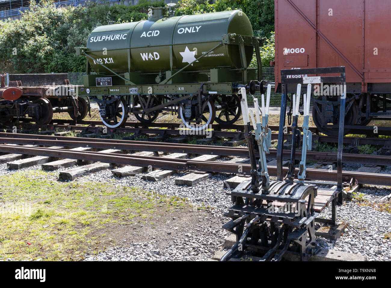BRISTOL, UK - MAY 14 : Railway rolling stock in the dockyard area of Bristol on May 14, 2019 Stock Photo