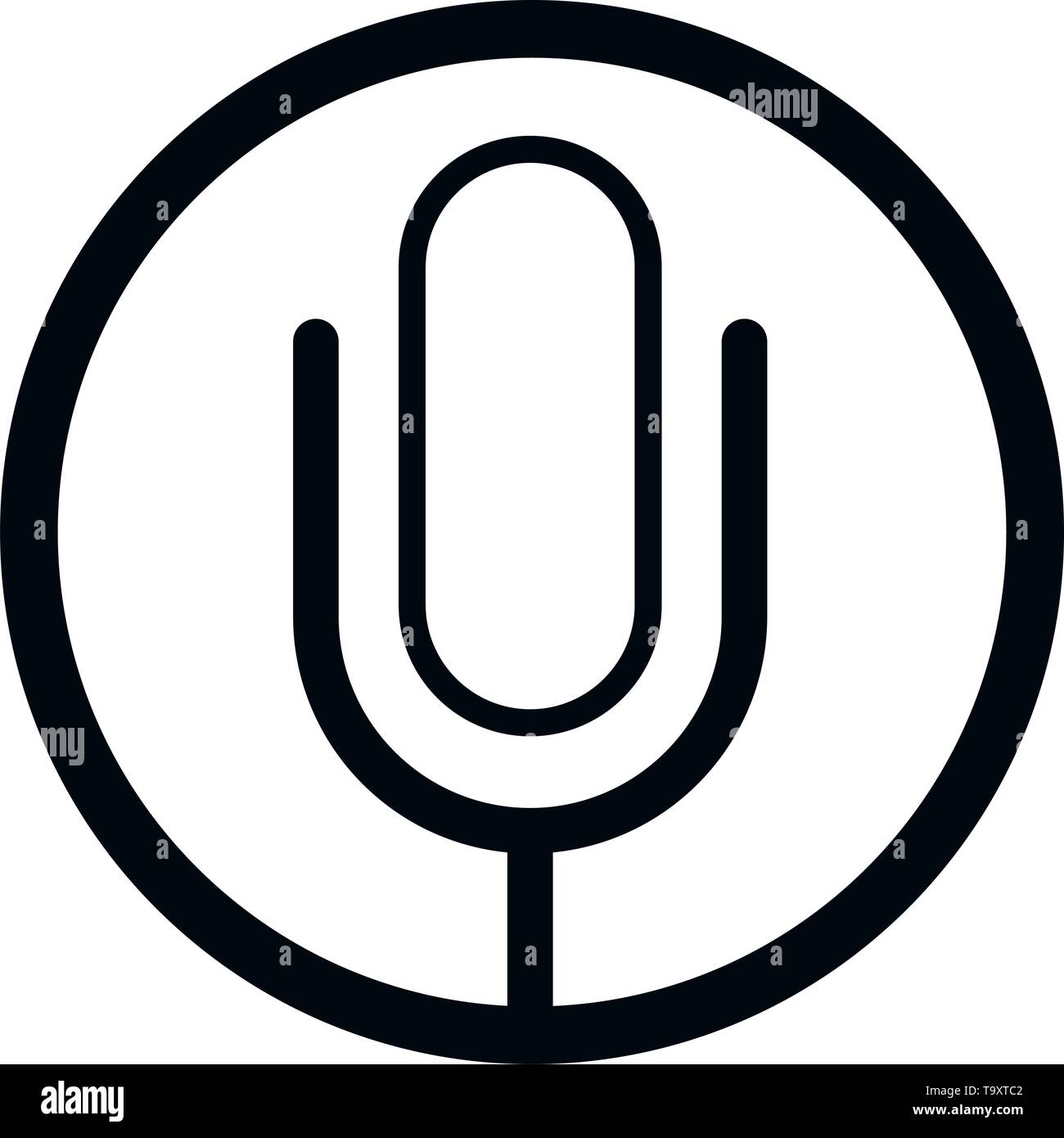 microphone sign icon black and white Stock Vector Image & Art - Alamy