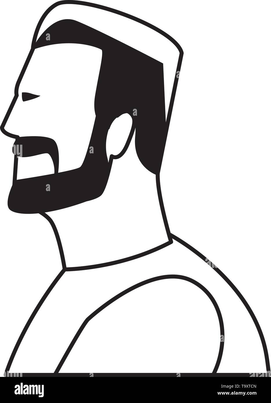 man avatar cartoon character black and white Stock Vector Image & Art ...