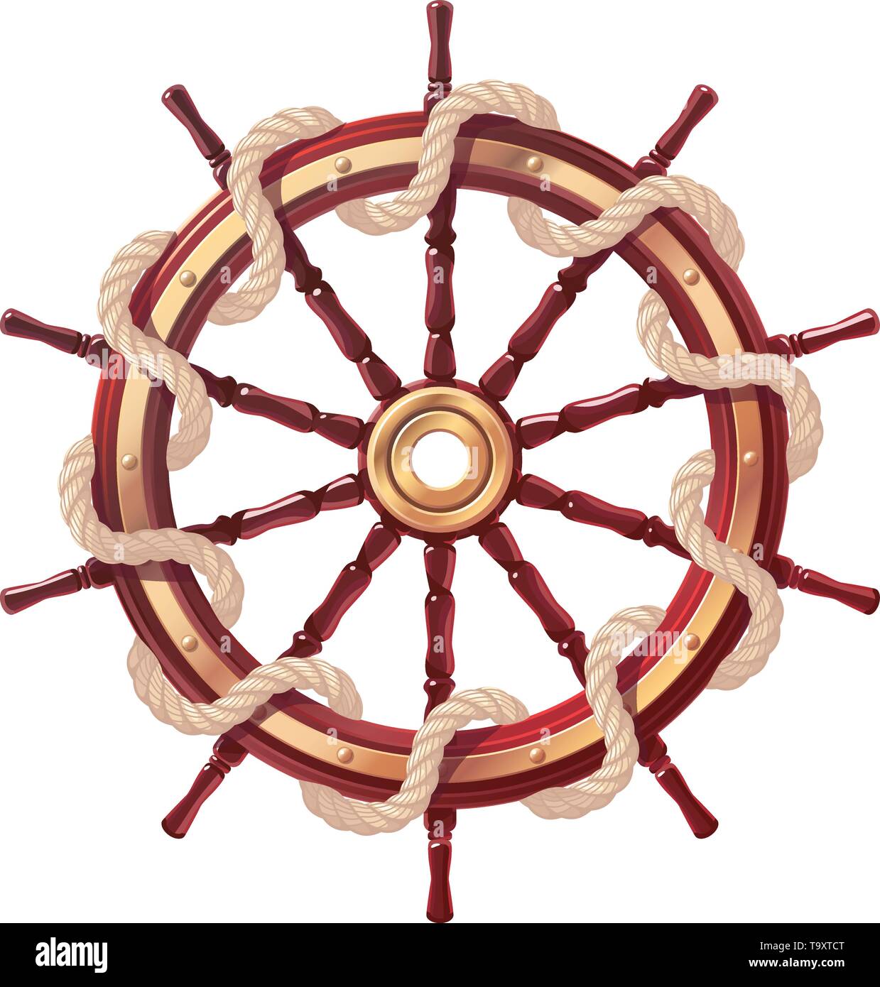 vector boat rope handwheel, ship wheel helm. Sea, ocean symbol Stock Vector  Image & Art - Alamy