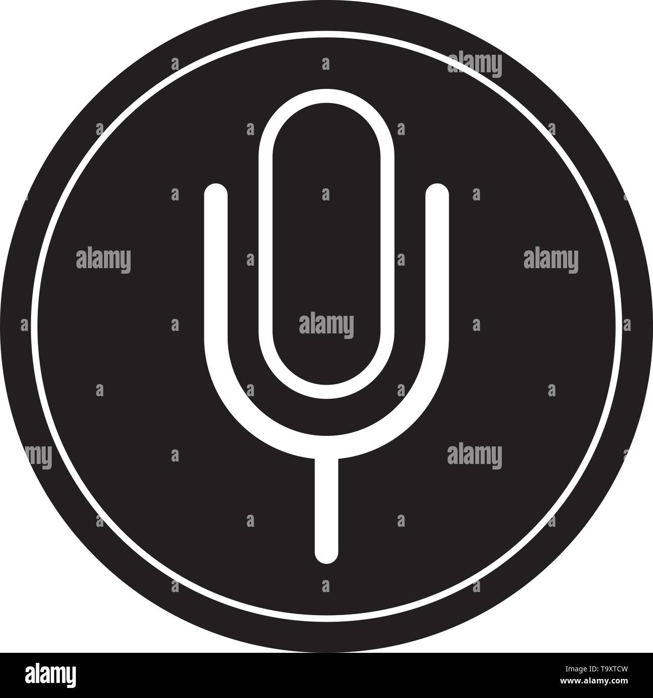 microphone sign icon black and white Stock Vector Image & Art - Alamy