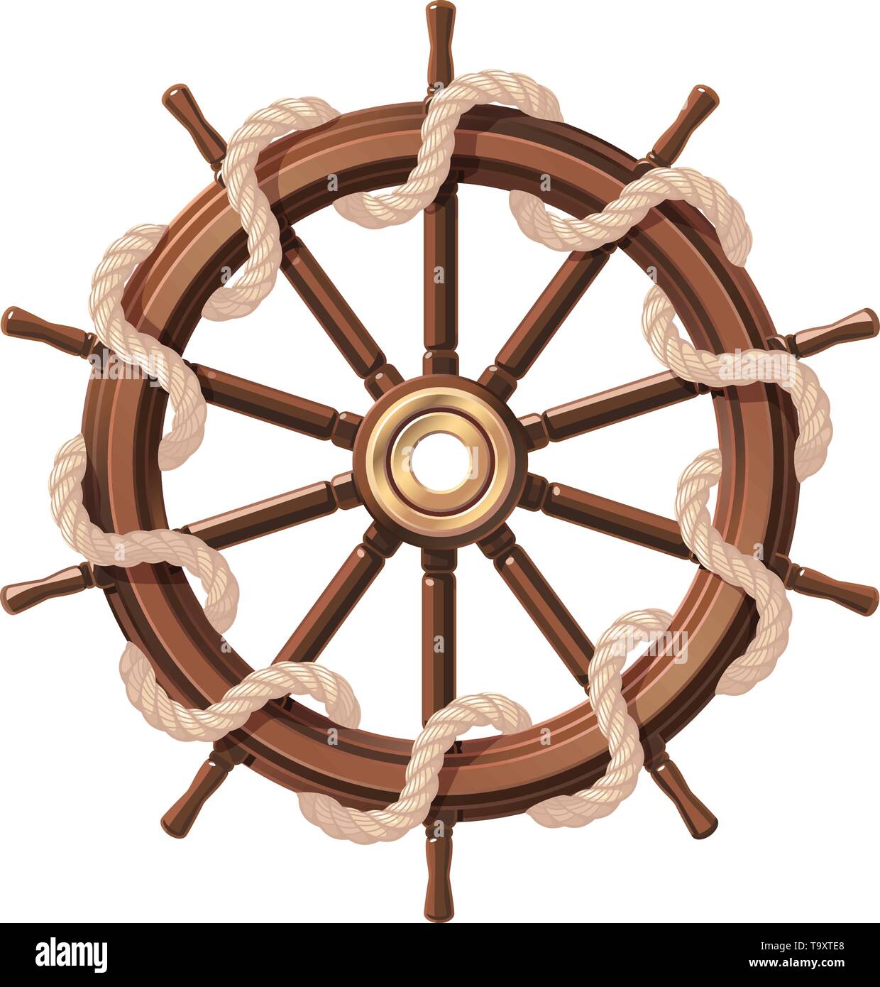 vector boat rope handwheel, ship wheel helm. Sea, ocean symbol Stock Vector  Image & Art - Alamy