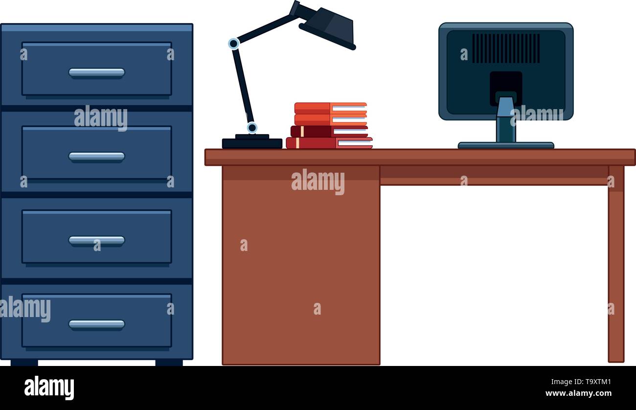 file cabinet and desk Stock Vector Image & Art - Alamy
