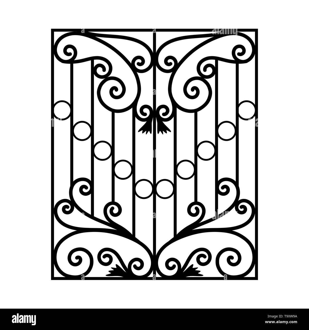 ventilation ganske enkelt kobling Iron window grills. Window railing vector image black paint with dimension  on the white background eps10 Stock Vector Image & Art - Alamy