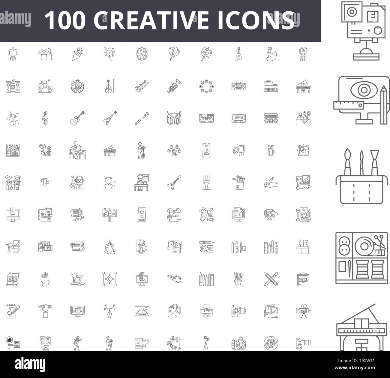 Creative line icons, signs, vector set, outline illustration concept ...