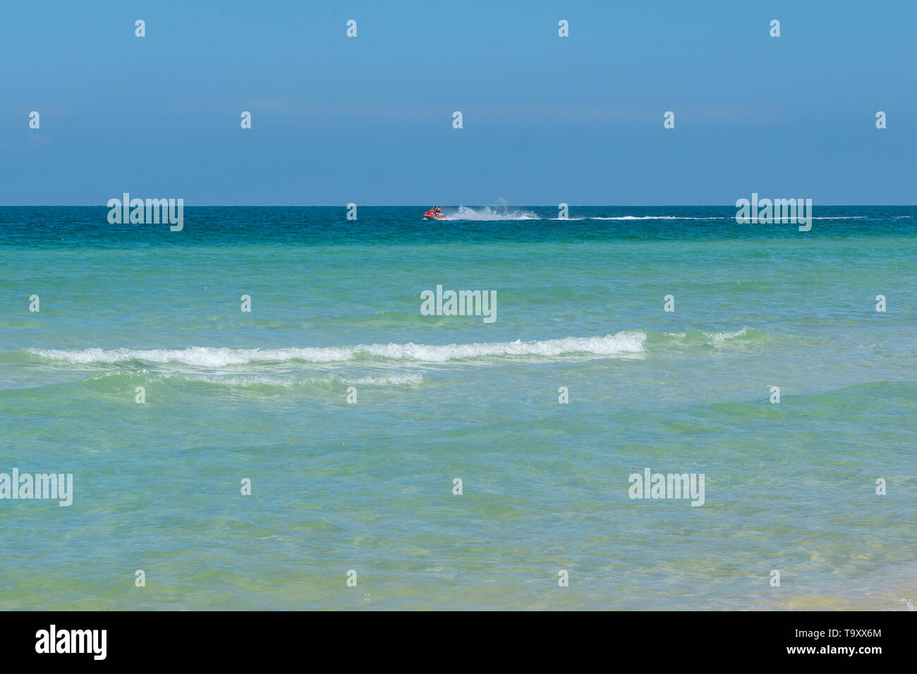 Beautiful sea with tourists on the speedboat Stock Photo - Alamy