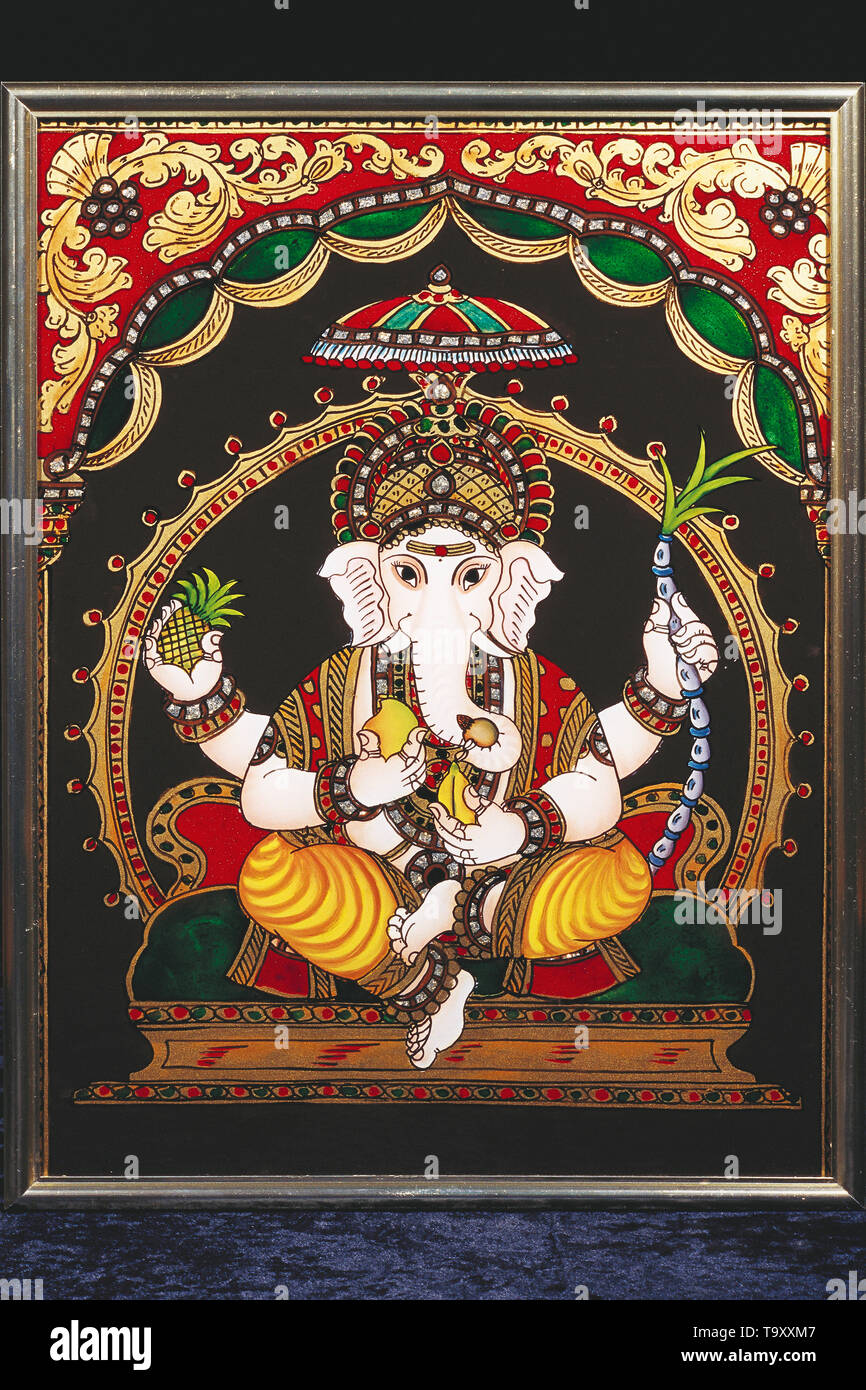 Bala Ganapati, Childlike Ganapati, GANESH IDOL,TANJORE GLASS ...