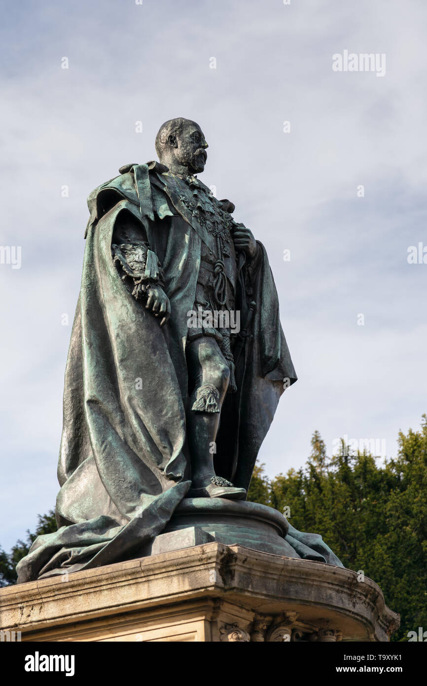 BRISTOL, UK - MAY 13 : Monument to Edward VII outside the Victoria Rooms University building in Bristol on May 13, 2019 Stock Photo