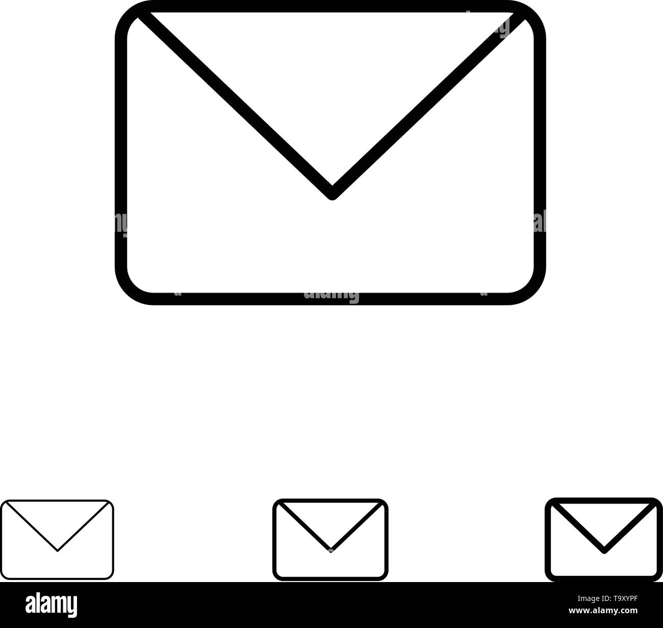 Twitter, Mail, Sms, Chat Bold and thin black line icon set Stock Vector ...
