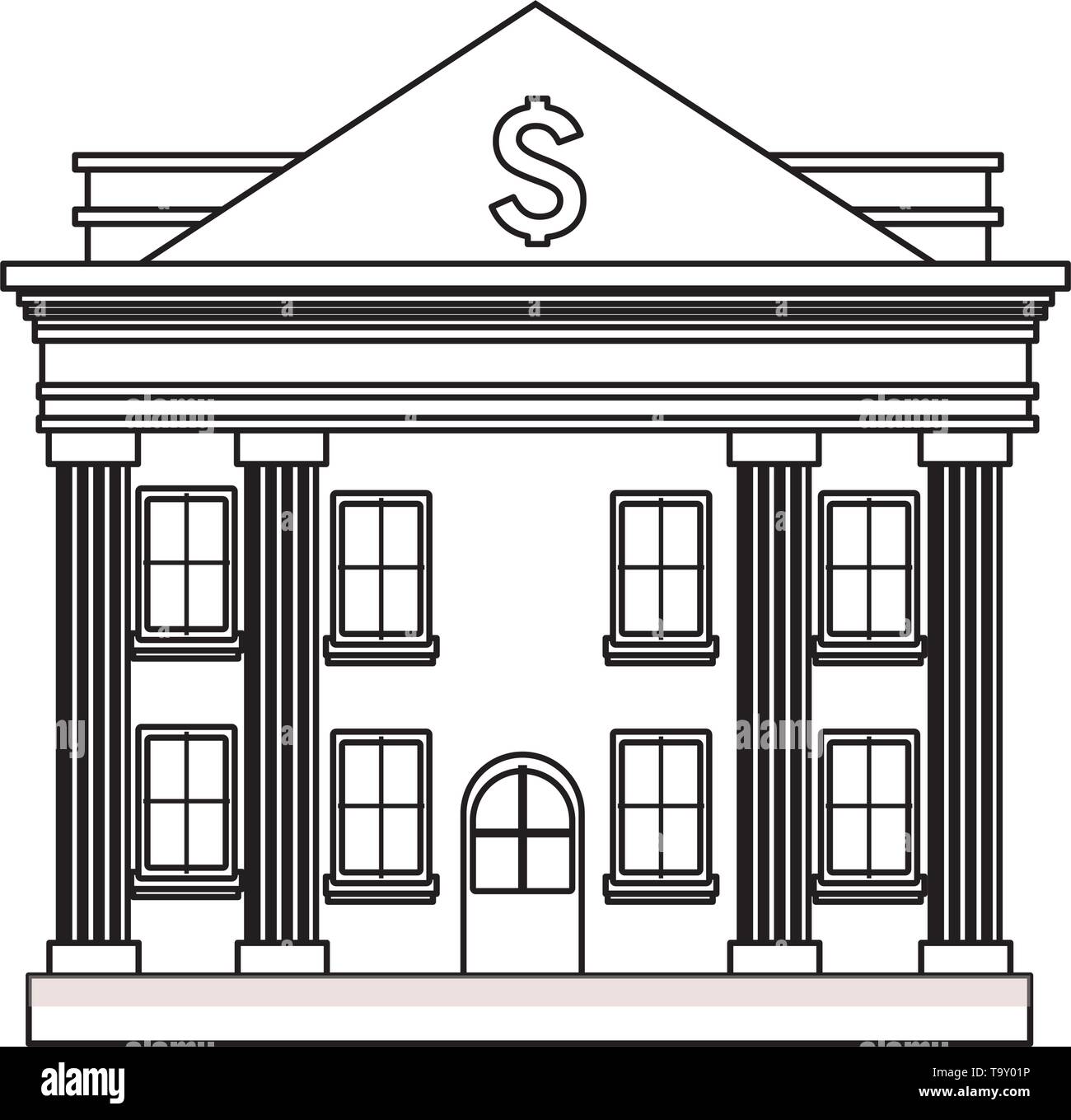 bank building icon black and white Stock Vector Image & Art - Alamy