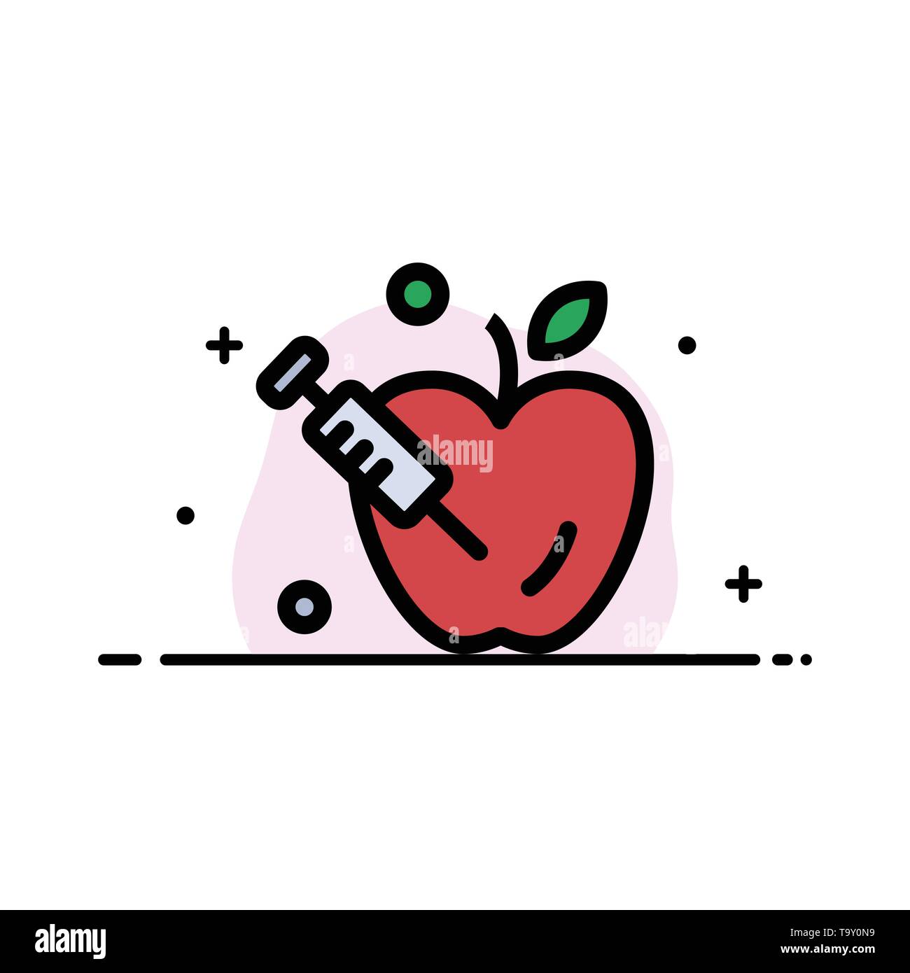Apple, Gravity, Science  Business Flat Line Filled Icon Vector Banner Template Stock Vector