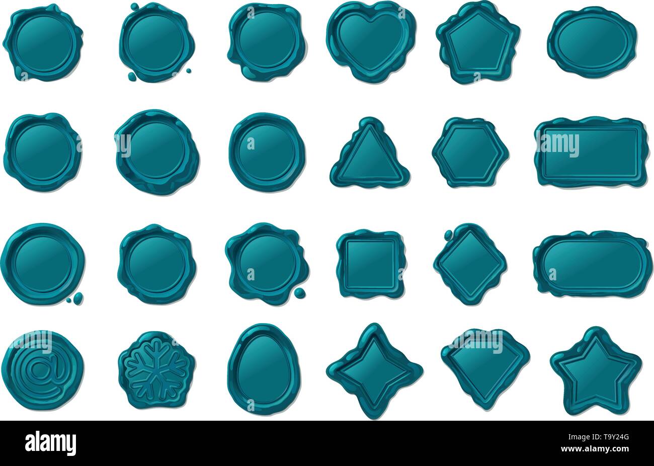 vector vintage isolated wax seal stamps set Stock Vector Image & Art