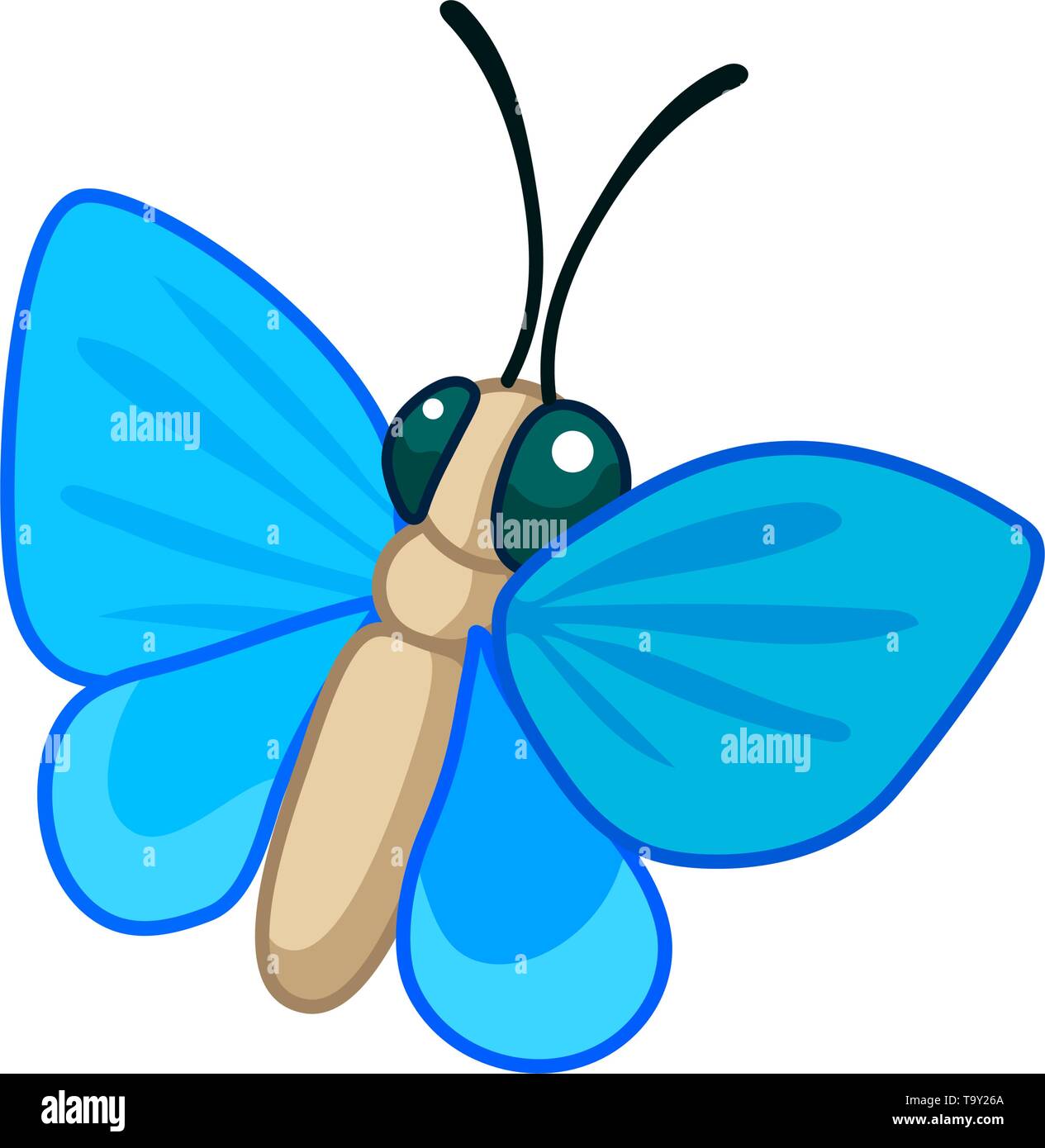 vector cute cartoon insect clip art butterfly Stock Vector Image & Art -  Alamy