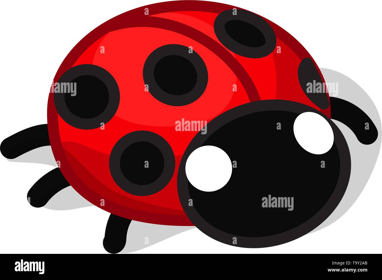 vector cute cartoon insect clip art beetle ladybug Stock Vector