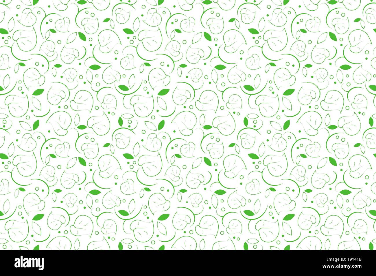 Leaves texture for textile. green Floral seamless background. Vector ...