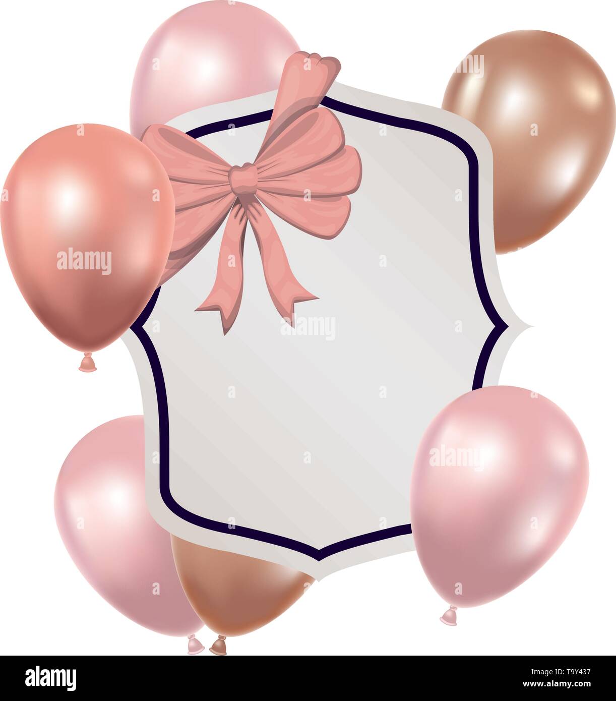 frame with helium balloons on white background Stock Vector Image & Art ...
