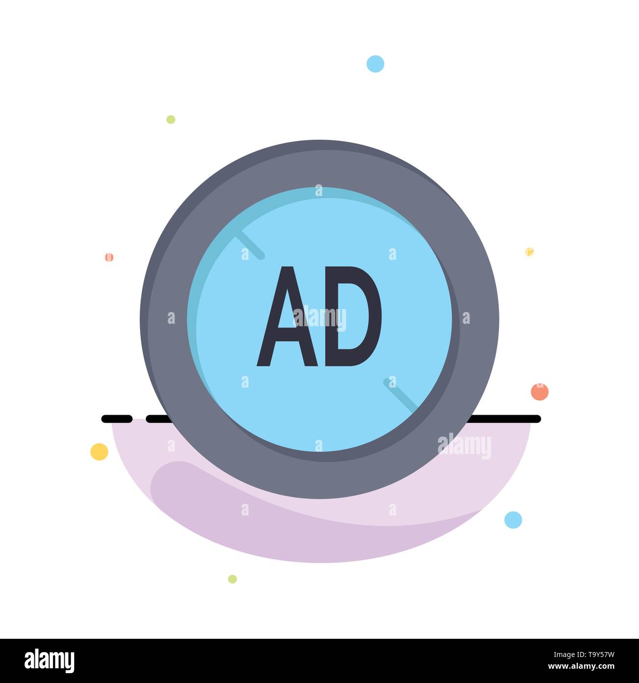 Ad, Blocker, Ad Blocker, Digital Business Logo Template. Flat Color Stock Vector