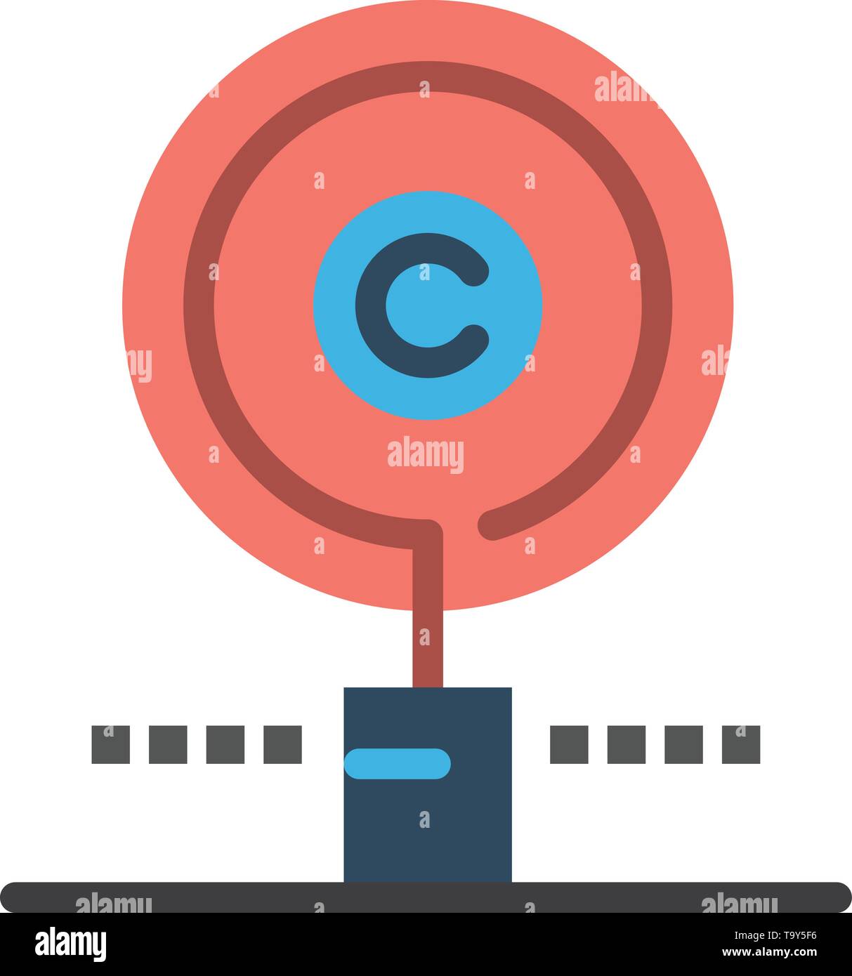 Content Copyright Find Owner Property Flat Color Icon Vector