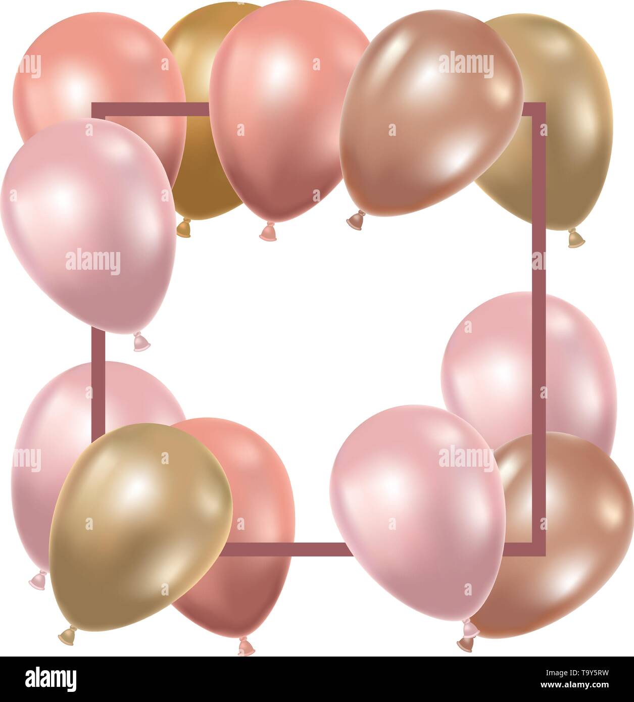 frame with helium balloons on white background Stock Vector Image & Art ...
